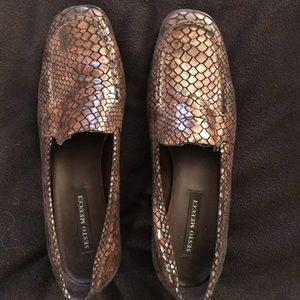 Snakeskin loafers
